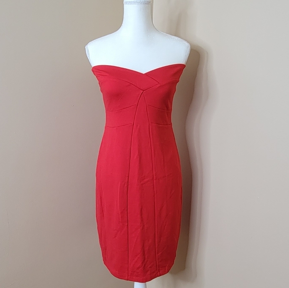 MNG BY MANGO Dresses & Skirts - MNG by Mango Red Strapless Dress Size M - NWT